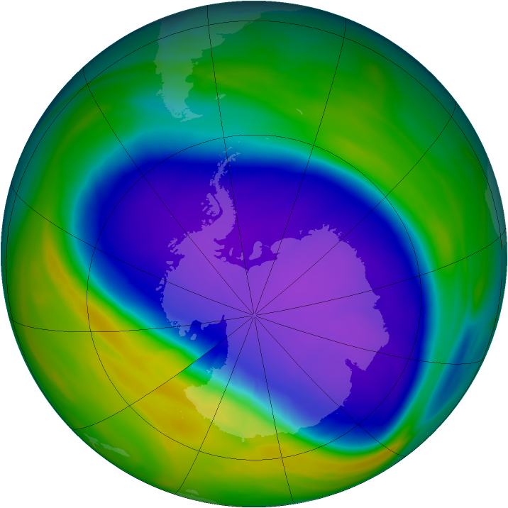 Antarctic ozone map for 02 October 2006